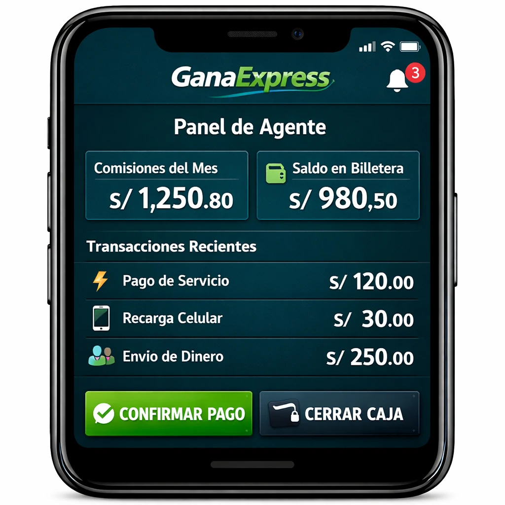 GanaExpress - Comisiones, pagos y registro para agentes SocioExpress en Perú
